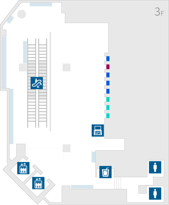 ラ・ピスタ新橋3階フロア案内図です。