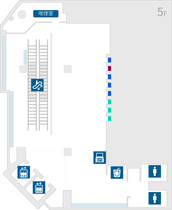 ラ・ピスタ新橋5階フロア案内図です。