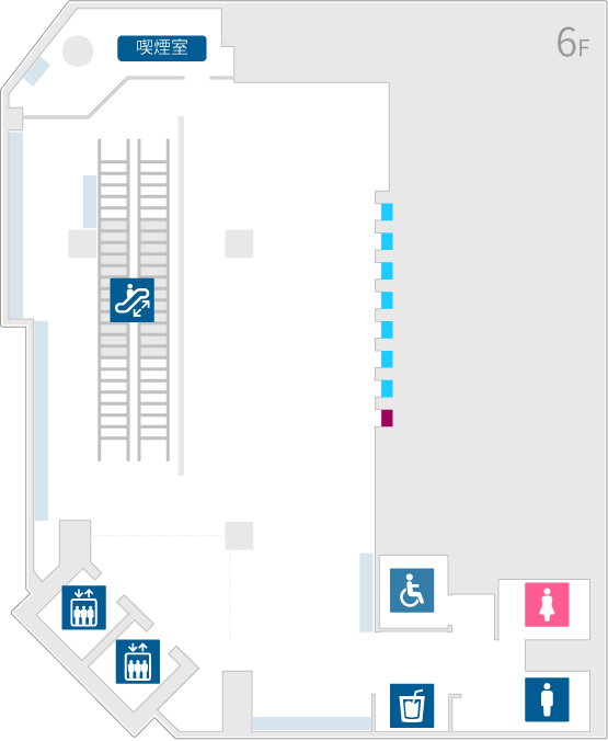 ラ・ピスタ新橋6階フロア案内図です。